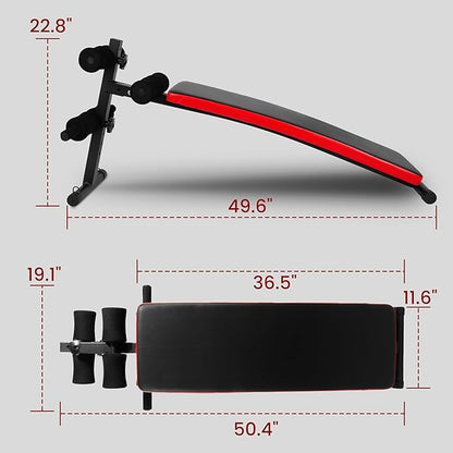 Fitvids Sit Up Bench for Strength Training and Home Gym Workouts, Midnight