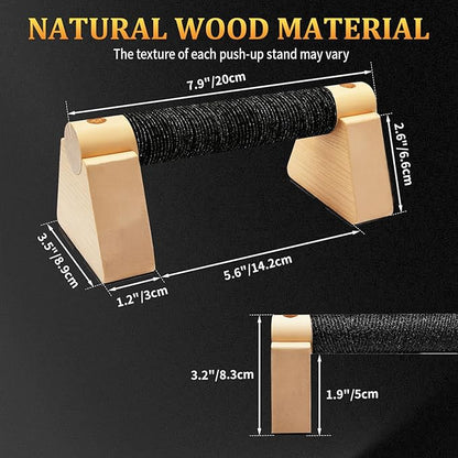 Parallettes Bars - Wooden Calisthenics Equipment for Handstand Training, Push Up Bars & Calisthenics Bar - Handstand Bars and Pushup Handles for Men