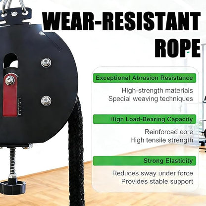 Endless Rope Trainer | Adjustable Resistance Trainer Machine | Suspension Endless Rope Pulley System| Closed-Loop Nylon Rope | Home Gym Infinity Rope for Interval Resistance Training
