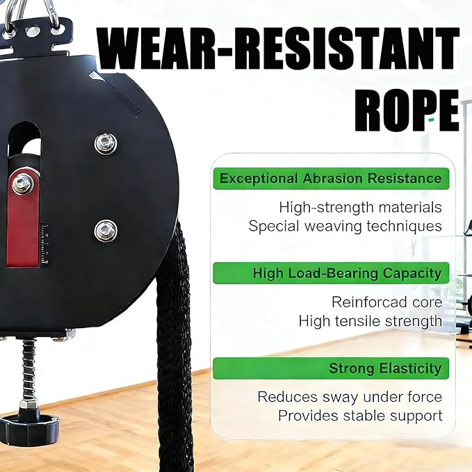 Ultimate Portable Home Gym: Endless Rope Trainer & Cable Pulley System, Adjustable Tension for Upper/Lower Body, Core, Grip Training, Perfect for Small Spaces & Travel