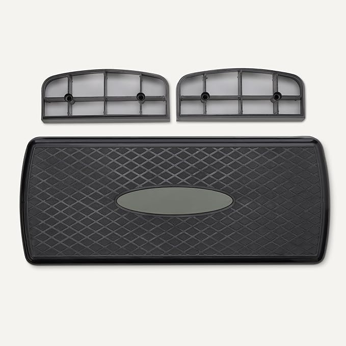 Amazon Basics Aerobic Exercise Step Platform, Adjustable Workout Stepper for Home Fitness, 27", Black/Grey