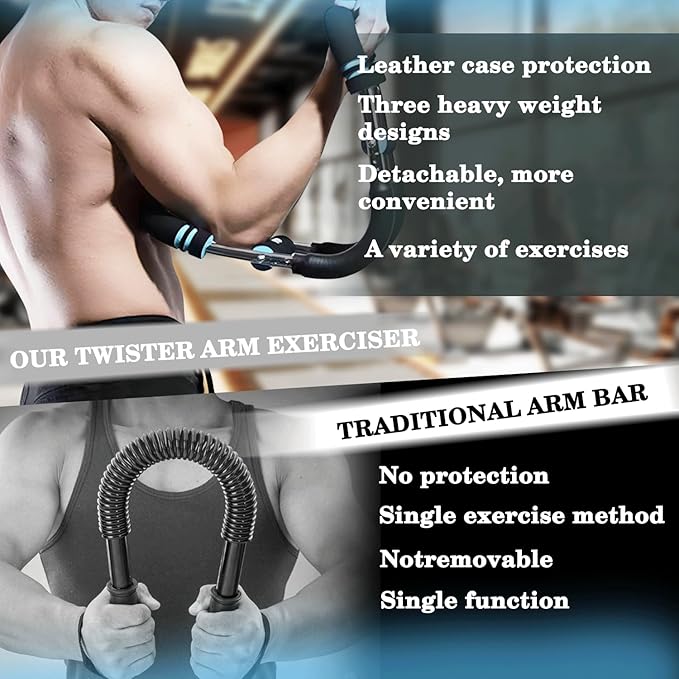 Twister Arm Trainer Adjustable 66–110 lbs – Arm & Chest Trainer for Men & Women, Chest Workout Equipment with Bonus Light Hand Grip Trainer & Pads, Power Twister Chest Expander for Home Gym