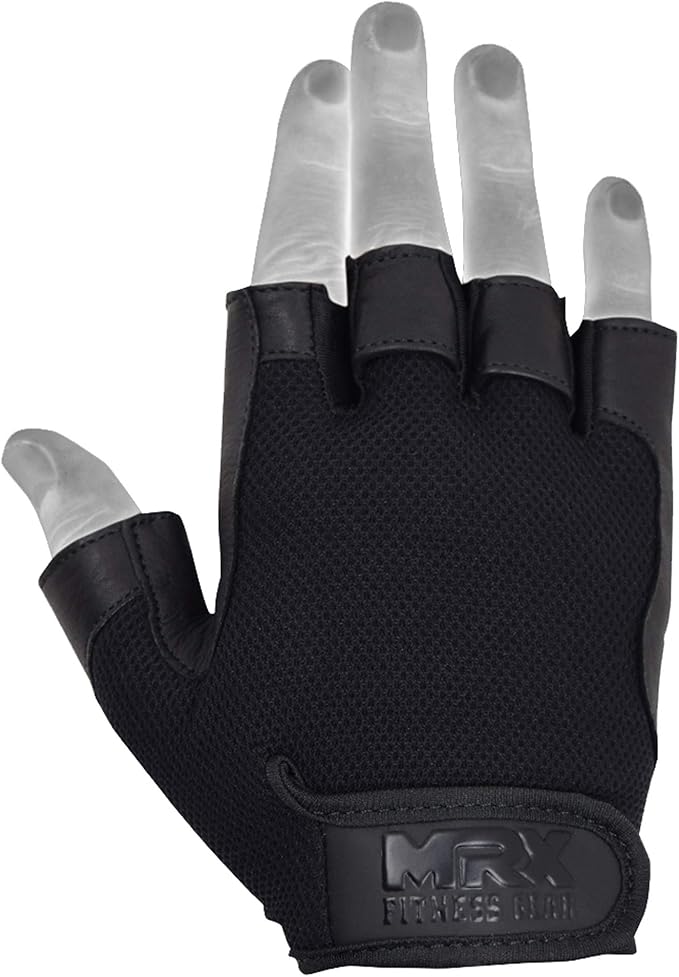Weightlifting Gloves Leather Palm Grip Half Finger Body Building Gym Glove for Exercise Training Fitness Workout Men Women Lifts Made Spandex Materials, Including Genuine Amara Leather