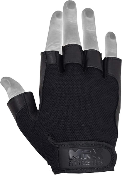 Weightlifting Gloves Leather Palm Grip Half Finger Body Building Gym Glove for Exercise Training Fitness Workout Men Women Lifts Made Spandex Materials, Including Genuine Amara Leather