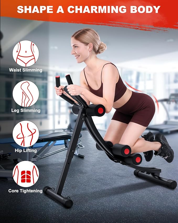 GIKPAL Ab Machine, Adjustable Trainer for Home Gym, Ab Crunch Exercise Equipment for Beginner