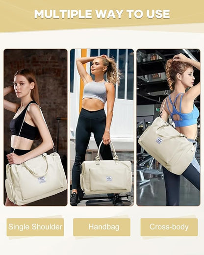 Gym Bag Womens,Travel Duffel Carry on Bag Sport Tote Bag Weekend Overnight Bag