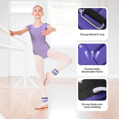 Sportneer Ankle Weights 0.5/1/2/3/5 LBS 1 Pair Wrist Leg Arm Weights for Women Men Kids Child with Adjustable Straps, Strength Weighted for Jogging Running Walking Fitness Gym Workout