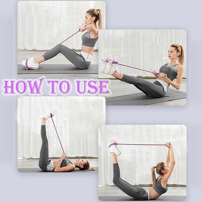 Pedal Resistance Band, Multifunction Tension Rope Workout Equipment, Sit-up Exercise at Home Gym Natural Latex Tension Rope Fitness Equipment, for Abdomen/Arm/Leg Stretching Slimming Training
