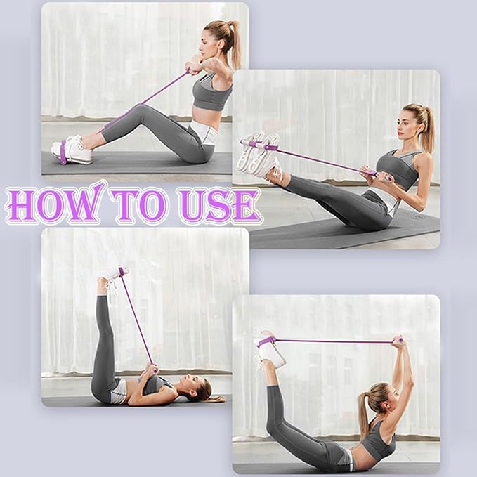 Pedal Resistance Band, Multifunction Tension Rope Workout Equipment, Sit-up Exercise at Home Gym Natural Latex Tension Rope Fitness Equipment, for Abdomen/Arm/Leg Stretching Slimming Training