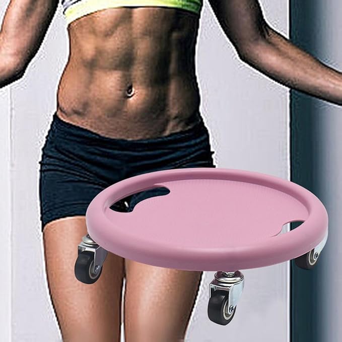 Abdominal Trainer Roller Disc, Fitness Roller Sliding Discs Ab Exerciser 4 Universal Wheels Abdominal Muscle Wheel Home Use for Men Women