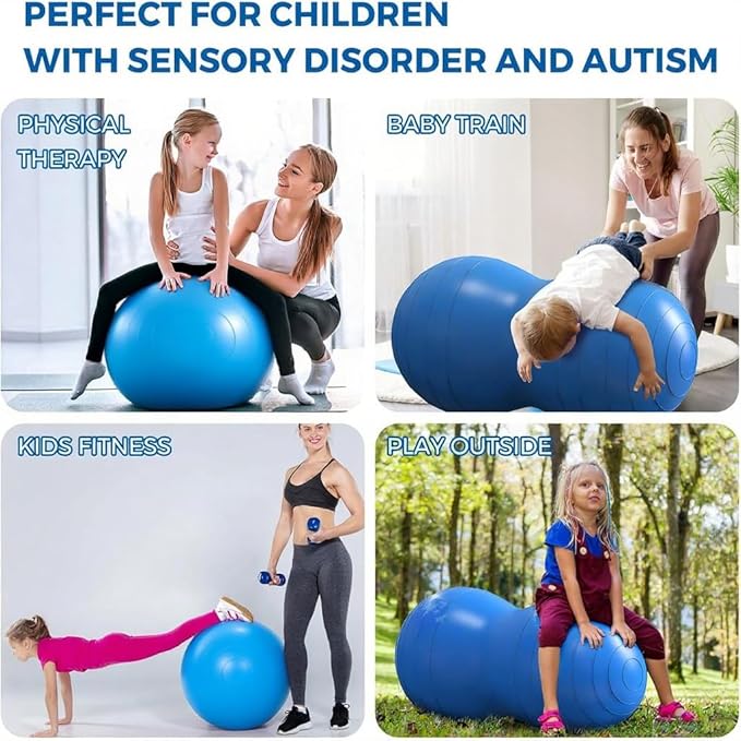Exercise Stability Peanut Yoga Ball with Pump, Ball Plug, Used for Kids, Gym, Birthing for Pregnancy