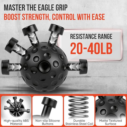 4-Pack Grip Strength Trainer Kit, Adjustable Forearm Strengthener, Black Hand Grip Strengthener Balls, Finger Exerciser & Stretcher for Strength Training, Recovery & Flexibility