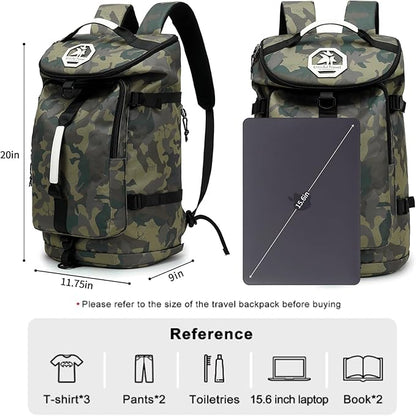 Floral gym duffel bag backpack, fashion wrestling bag,with shoe compartment, 4 kinds of back method waterproof travel sports walking laptop Lightweight (A-Camouflage)