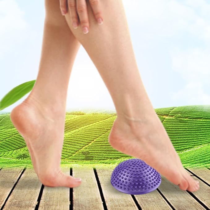 Dioche PVC Inflatable Half Yoga Balls, Massage Point Fitball Exercises Trainer Fitness ()