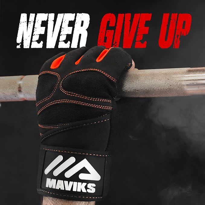 Workout Gloves for Men and Women Weight Lifting Gloves with Wrist Wrap Support for Gym Training Weightlifting Crossfit Pull-ups Exercise Glove for Ladies & Gents