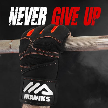 Workout Gloves for Men and Women Weight Lifting Gloves with Wrist Wrap Support for Gym Training Weightlifting Crossfit Pull-ups Exercise Glove for Ladies & Gents