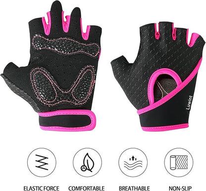 Luwint Kids Workout Gloves, Ventilated Grip Exercise Gloves for Boys and Girls Weightlifting Hanging Gym, Children 3-12 Years