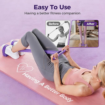 3 in 1 Pedal Resistance Bands with Handles, 2026 New 8 Tube Foot Pedal Resistance Band, Multifunction Pedal Resistance Device for Home Workout, Tension Rope for Exercise Women Men