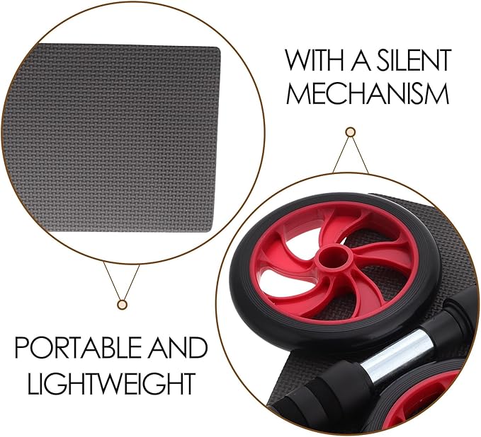 HEMOTON Ab Roller Wheel for Core Workout Quiet Abdominal Exerciser Home Gym Equipment with Non-slip Wide Wheel for Indoor and Outdoor Strength Training