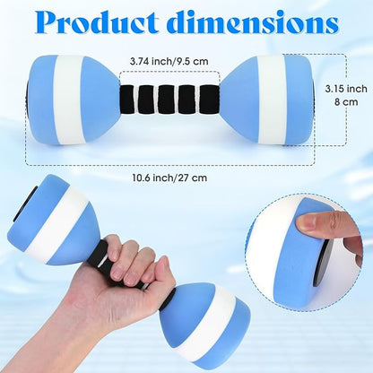 Aquatic Dumbbells, 2PCS EVA Foam Water Weights, Aquatic Exercise Dumbbells for Adults Youth Women Water Workouts Tools