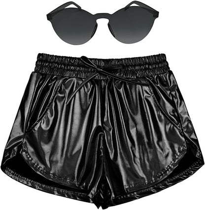 Perfashion Women's Metallic Shorts Summer Sparkly Hot Outfit Shiny Short Pants