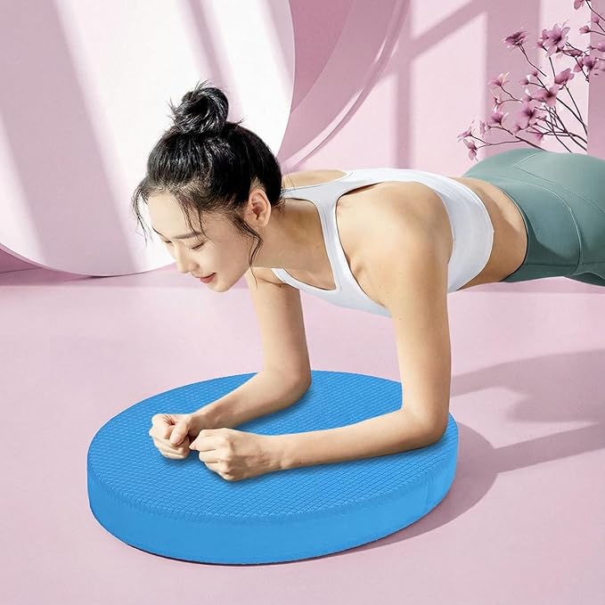 Exercise Mat, 6cm Thick TPE Balance Pad Oval Non-slip Exercise Foam Pad Balance Cushion for Physical Therapy Yoga Core Training Stability Knee Support and Gym Fitness Rehab