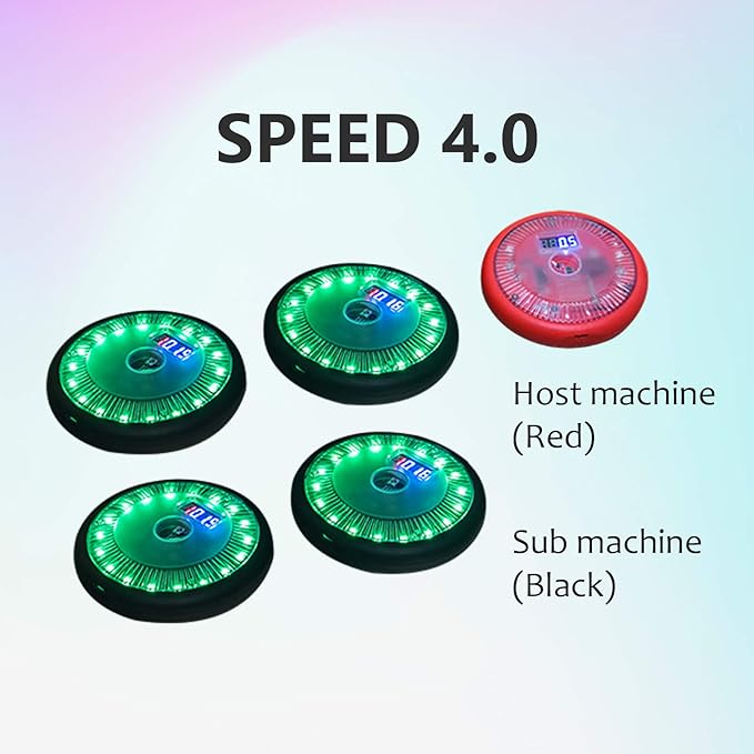 Siboasi Reaction Lights Training Speed Agility Training Lights Portable Sports Fitness Lights Trainer for Basketball Soccer Lacrosse (Red+Black)
