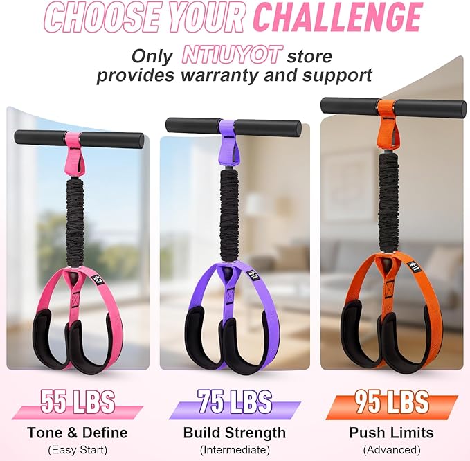 Upgraded Durable Pedal Resistance Band with Handle, Thickened Latex Tubes and Soft Foam Fabric Foot Pedal, Sit Up Exercise Equipment for Abdomen, Waist, Arm, Core/ABS, Leg, Physical Therapy