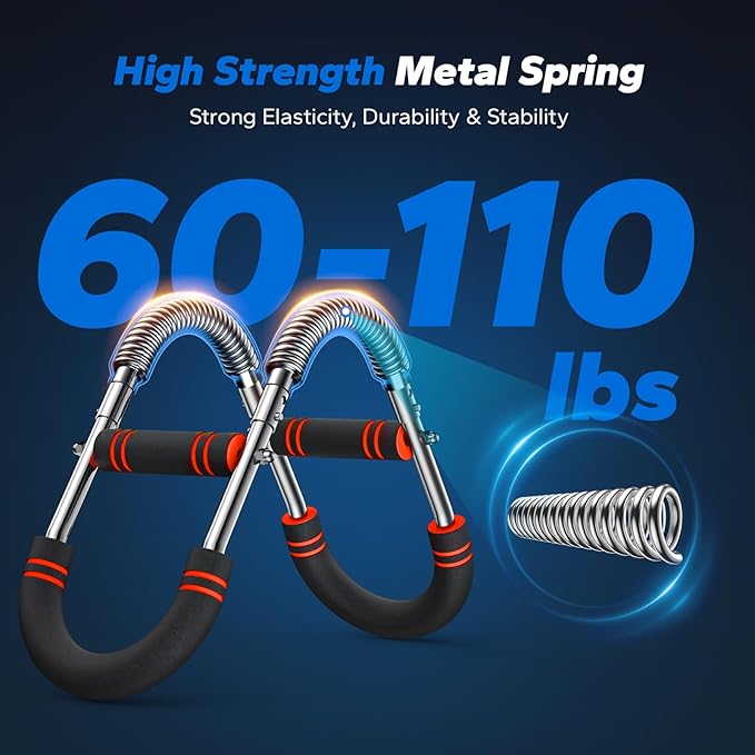 Merach Twister Arm Trainer, Adjustable Power Twister Bar, Chest Workout Equipment for Men, Portable Upper Body Workout Machine, Detachable Spring Resistance Home Fitness Equipment