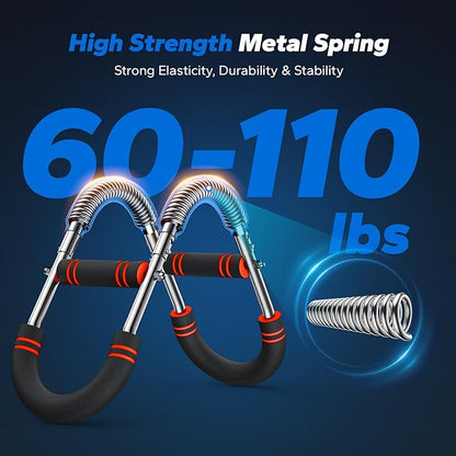 Merach Twister Arm Trainer, Adjustable Power Twister Bar, Chest Workout Equipment for Men, Portable Upper Body Workout Machine, Detachable Spring Resistance Home Fitness Equipment
