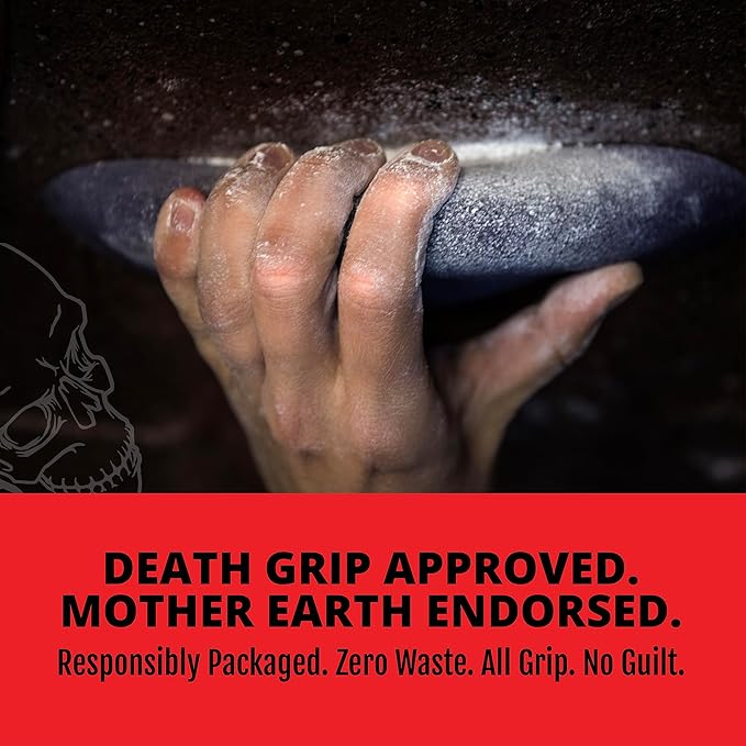 Death Grip Doom Stone Chalk Discs – 4 x 60g Gym Chalk Blocks – 100% Pure Magnesium Carbonate for Rock Climbing, Bouldering, Weightlifting, Gymnastics & Training