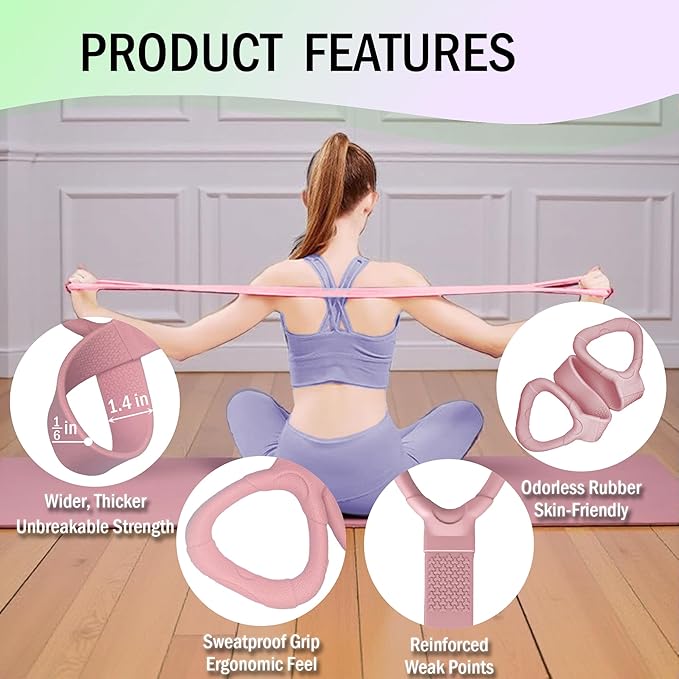 Full Body Resistance Bands Set for Women & Men, Professional Upper & Lower Body Workout Bands for Arms, Legs, Glutes, Yoga, Strength Training, Home Gym Fitness Equipment
