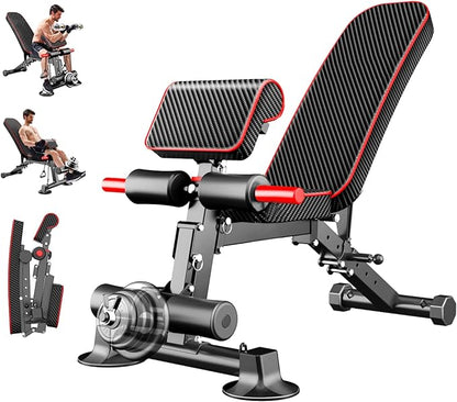 Adjustable Weight Bench multi-function Workout Bench for Home Gym,Foldable Incline Decline Benches for Full Body Workout 660LBS