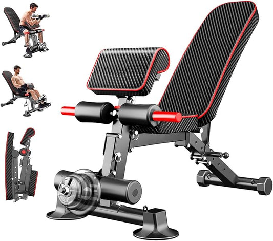 Adjustable Weight Bench multi-function Workout Bench for Home Gym,Foldable Incline Decline Benches for Full Body Workout 660LBS
