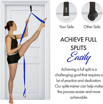 Stretching Strap With Door Anchor - Stretching Equipment to Improve Legs Flexibility - Splits Trainer For Home Ideal In Ballet, Dance, Cheerleading, Taekwondo, Yoga, Pole Dancing & Gymnastics