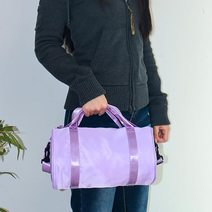 Mini Gym Bag for Women Small Duffle Bag Mini Gym Tote Bag Sport Bag for Yoga Swimming Dance (Purple)