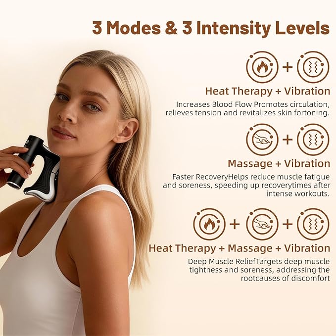 OTBK Electric Muscle Scraper — Portable Recovery Tool with 3 Modes: Vibration, Heating, and Gentle Pulse Technology (OTBK-Electric Fascia Cutter)