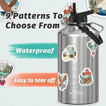 1 Gallon Water Bottle Insulated(Cold for 48 Hrs),BPA Free&Leak Proof,128oz Stainless Steel Water Jug,Large Water Bottle with Straw Spout Lids for Gym,Hiking,Camping&Travel,Stainless