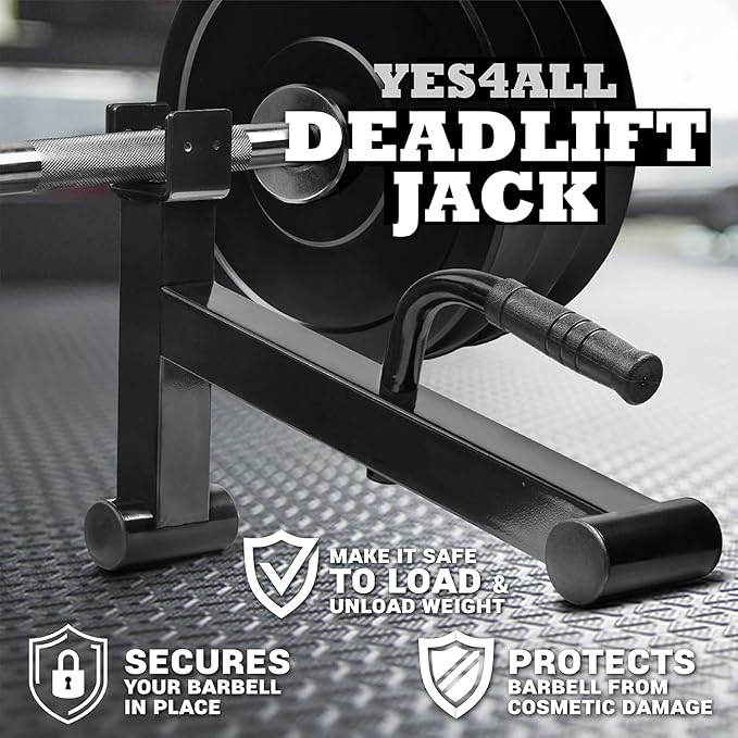 Yes4All Deadlift Jack/Barbell Stand – Holds 600lb Barbell Plates for Deadlift Exercise, Squat Wedge for Squat/Weight Training