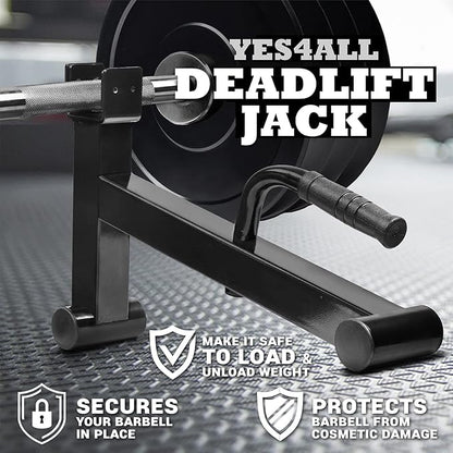 Yes4All Deadlift Jack/Barbell Stand – Holds 600lb Barbell Plates for Deadlift Exercise, Squat Wedge for Squat/Weight Training