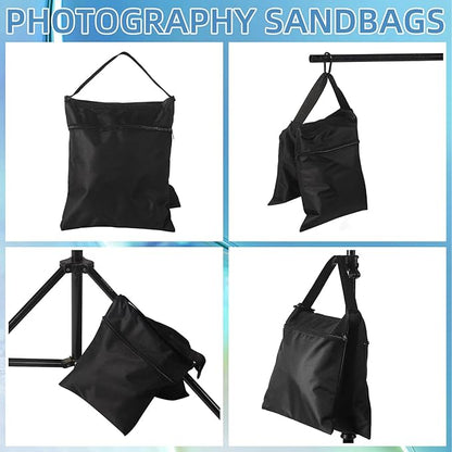 24 Pack Sandbags Weight Bags for Photography Equipments, Photography Sand Weight Bags, Heavy Duty Sandbags for Backdrop Stand, Outdoor Canopy, Photo Tripod,Pop up Tent, Umbrella Base (Black)