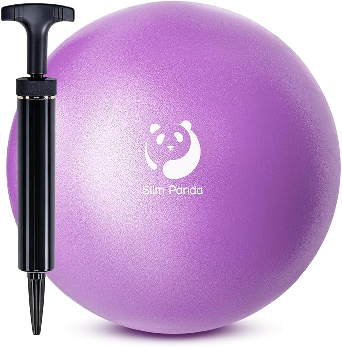 Slim Panda Pilates Ball, 9 Inch Small Exercise Ball, Anti Burst Mini Yoga Ball for Stability, Workout, Barre, Core Strength, Physical Therapy, Balance, Stretching