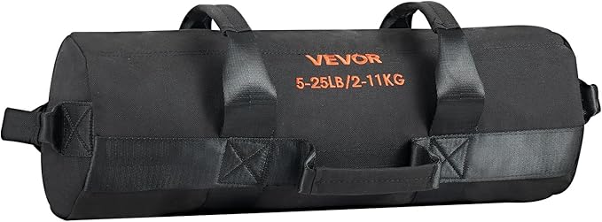 VEVOR Workout Sandbag, Heavy Duty Workout Power Bags with Handles, Slam Bag for Fitness Strength Weight Training Cross-Training, Home Gym Exercise, Black (Unfilled)