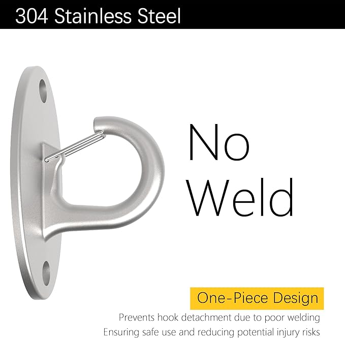FITKIT 3-Pack Resistance Band Wall Anchors, 304 Stainless Steel No Weld Wall Mount for Exercise Bands & Suspension Straps, Strength Training Spring Snap Hooks for Gym Home Exercises