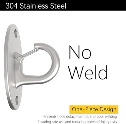 FITKIT 3-Pack Resistance Band Wall Anchors, 304 Stainless Steel No Weld Wall Mount for Exercise Bands & Suspension Straps, Strength Training Spring Snap Hooks for Gym Home Exercises