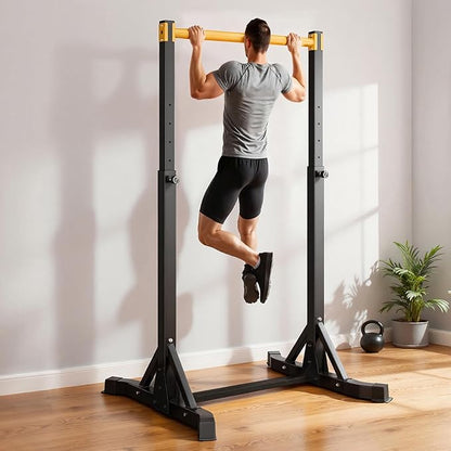 VEVOR Pull Up Bar, 330LBS Capacity Portable Pullup Bar Station, Pullup Bars Free Standing with H-Frame Structure & Heavy-Duty Steel Tube, 8 Level Height Adjustment Gravity Fitness for Arms Back Chest