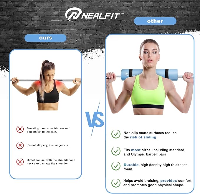 Barbell Pad Squat Pad for Squats—Squat Bar Pad—Great for Weightlifting,Lunges and Hip Thrusts—Foam Sponge Pad—Fit Standard and Olympic Bars Perfectly