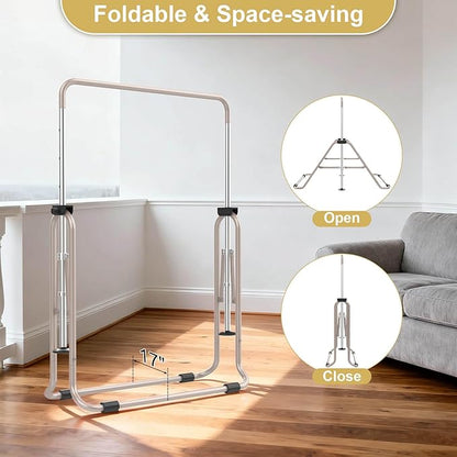 SHIWEI Gymnastics Bar for Kids, Foldable Gymnastic Bar with 5 Adjustable Height, Expandable Training Equipment for Indoor/Outdoor
