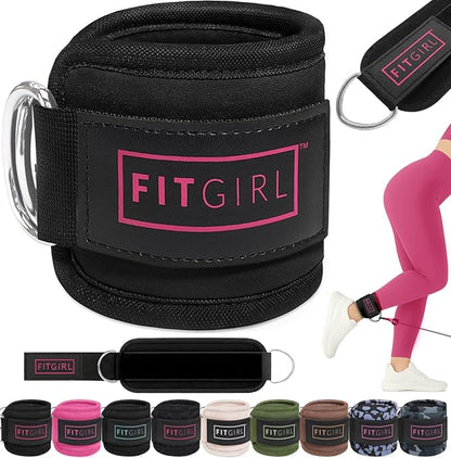 FITGIRL Ankle Strap for Cable Machine – Premium Padding and Comfort for Cable Exercise Machines, Cable Exercise Attachment for Home & Gym, Glute Workouts - Kickbacks, Leg Extensions, Hip Abductors