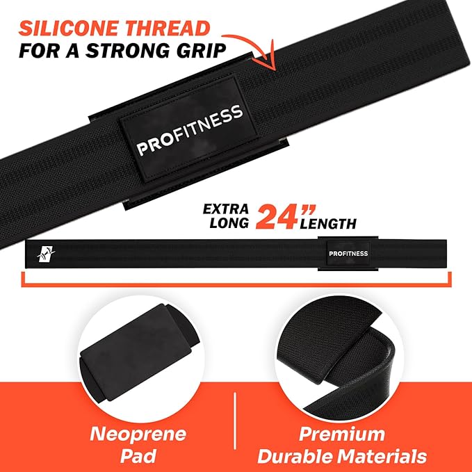 ProFitness Wrist Wraps for Weightlifting with Premium Lifting Straps - Weight Lifting Wrist Wraps and Gym Straps Ideal for Men & Women Workout & Training - Workout Straps with Wrist Support